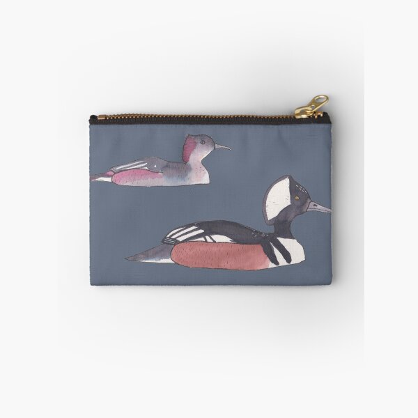 Item preview, Hooded Merganser male and female bird species wildlife art designed and sold by TheWaterBirds.
