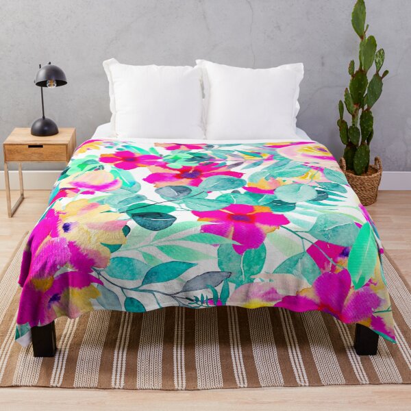 Item preview, Floral Medley 2 - Bold Pink and Blue designed and sold by AlteredAtelier.