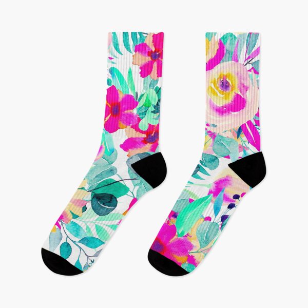 Item preview, Floral Medley 2 - Bold Pink and Blue designed and sold by AlteredAtelier.