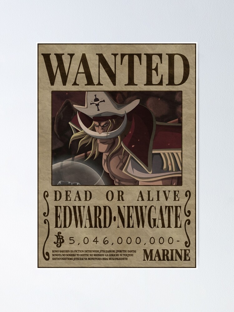 Shirohige One Piece Wanted Whitebeard Bounty Poster By Patrika Redbubble