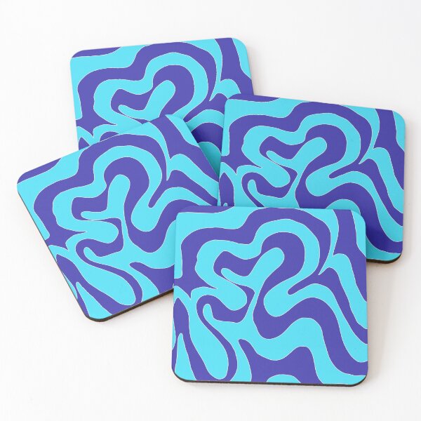 Item preview, Blue Turquoise Wave Optical Illusion Abstract Painting Pattern designed and sold by hopecope.