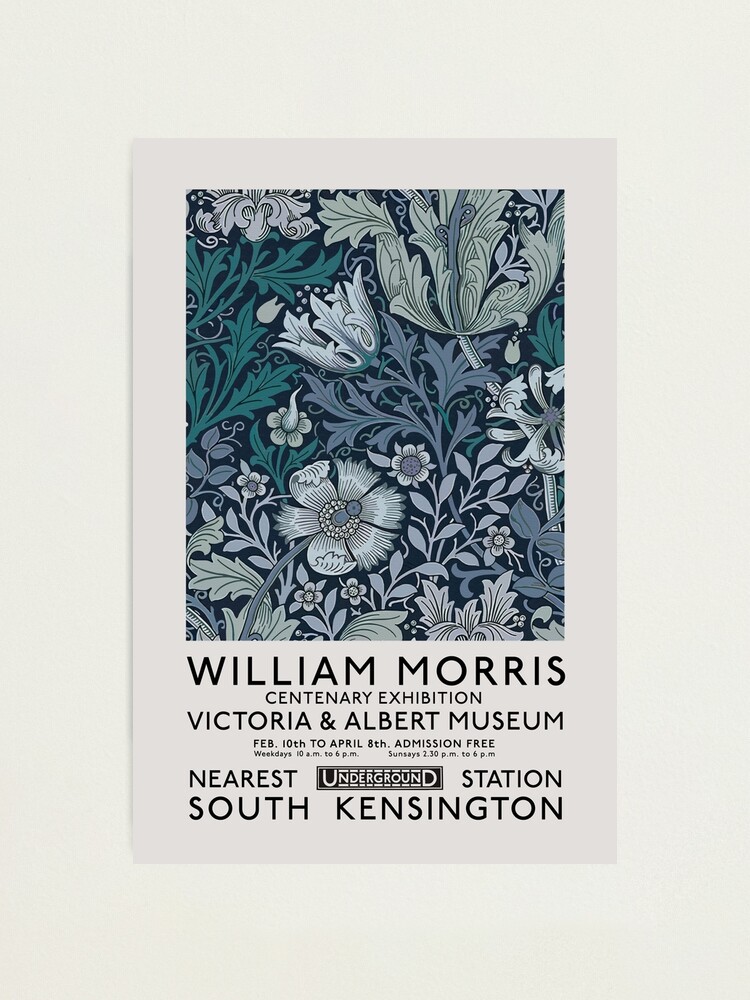 William Morris Print, Morris Exhibition Poster, William Morris Flower  Pattern, Vintage Print, William Morris Décor, Wall Prints, Wall Art 