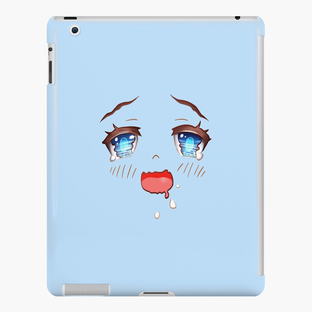 "Cartoon eyes in love. Drooling kawaii anime style blue" iPad Case