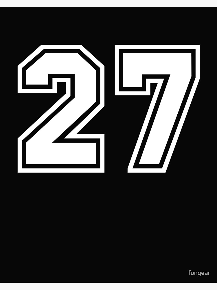 Sports Team Jersey Number #27 Gift Art Board Print for Sale by fungear