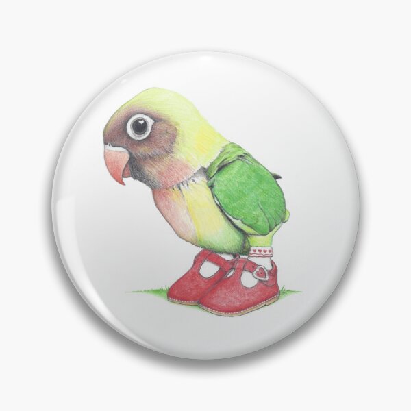 Item preview, Lovebird Chick in Heart Buckle Shoes designed and sold by JimsBirds.