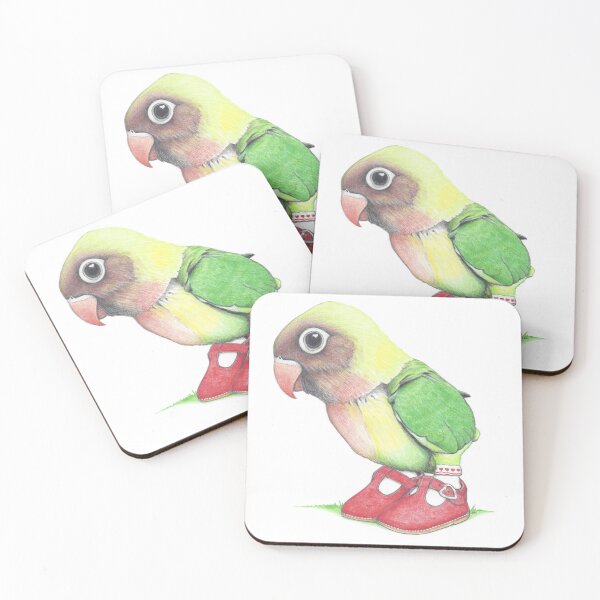 Item preview, Lovebird Chick in Heart Buckle Shoes designed and sold by JimsBirds.