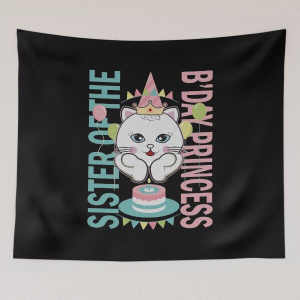 Item preview, sister of the birthday princess cat design designed and sold by vidyaroul.