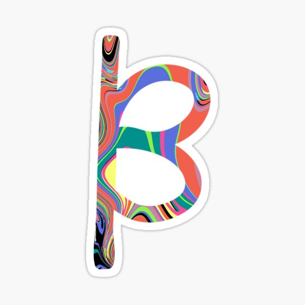 "Rainbow "B" Sticker" Sticker By WiscoStickers | Redbubble