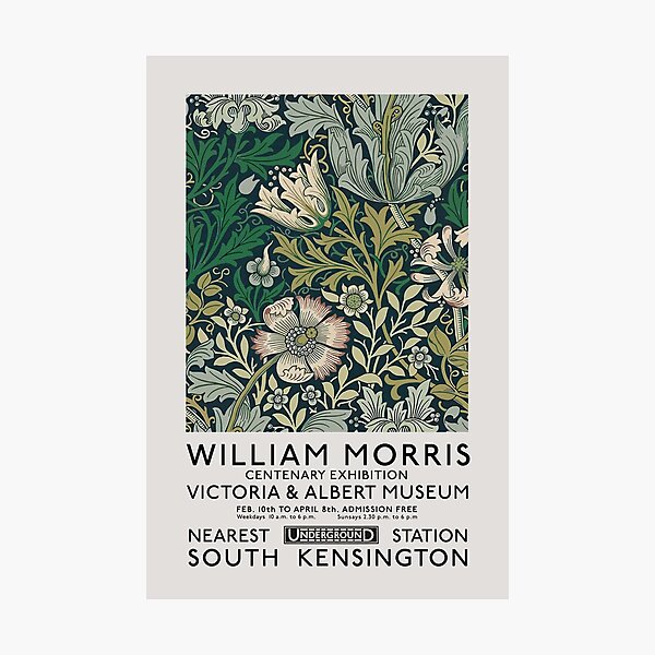 Item preview, William Morris Exhibition art, Art Nouveau, Victoria and Albert Museum, Morris Flower Pattern, Home Decor, Wall Art designed and sold by Digital  Cloud.