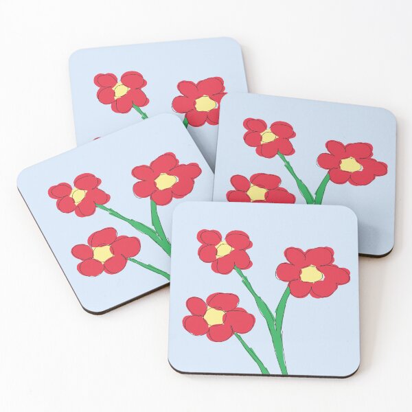 Item preview, Abstract Red Flower Bouquet Sketch Minimalist Line Drawing Art Pattern designed and sold by hopecope.