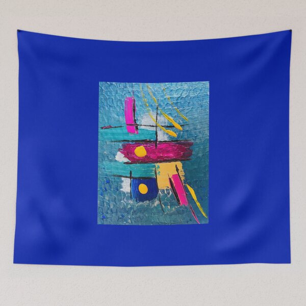 Item preview, Bright Multicolored Abstract Against a Blue Water Background designed and sold by Adelle Smith.