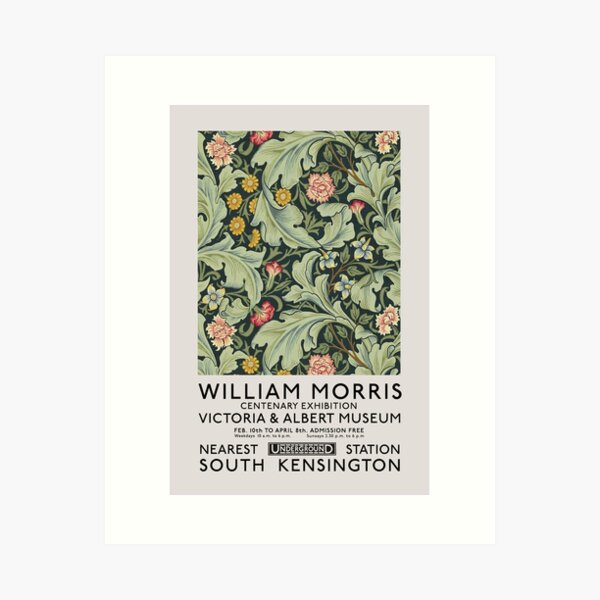 Item preview, William Morris Exhibition art, Art Nouveau, Victoria and Albert Museum, Morris Flower Pattern, Home Decor, Wall Art designed and sold by Digital  Cloud.