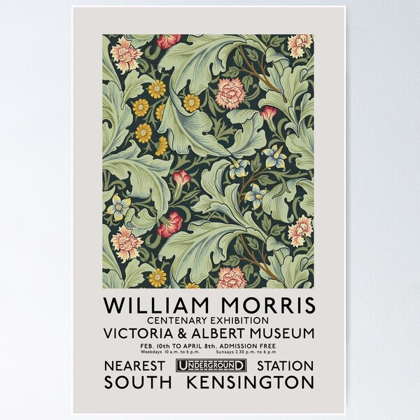 Item preview, William Morris Exhibition art, Art Nouveau, Victoria and Albert Museum, Morris Flower Pattern, Home Decor, Wall Art designed and sold by Digital  Cloud.