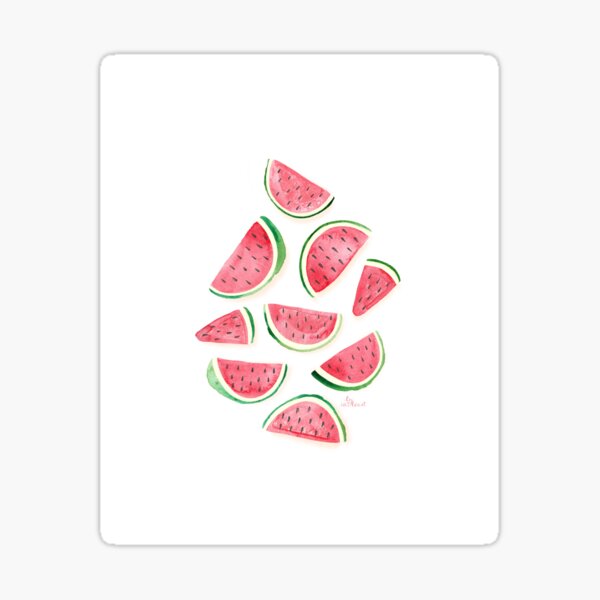 Watermelon Slice on White Sticker