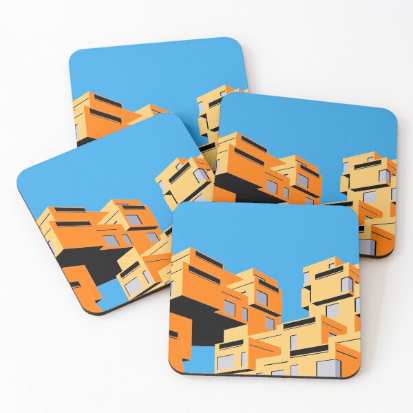 Item preview, Habitat 67 Block Colours, Montreal, Canada Print, Brutalist, Brutalism, Architecture designed and sold by sketchingarchi.