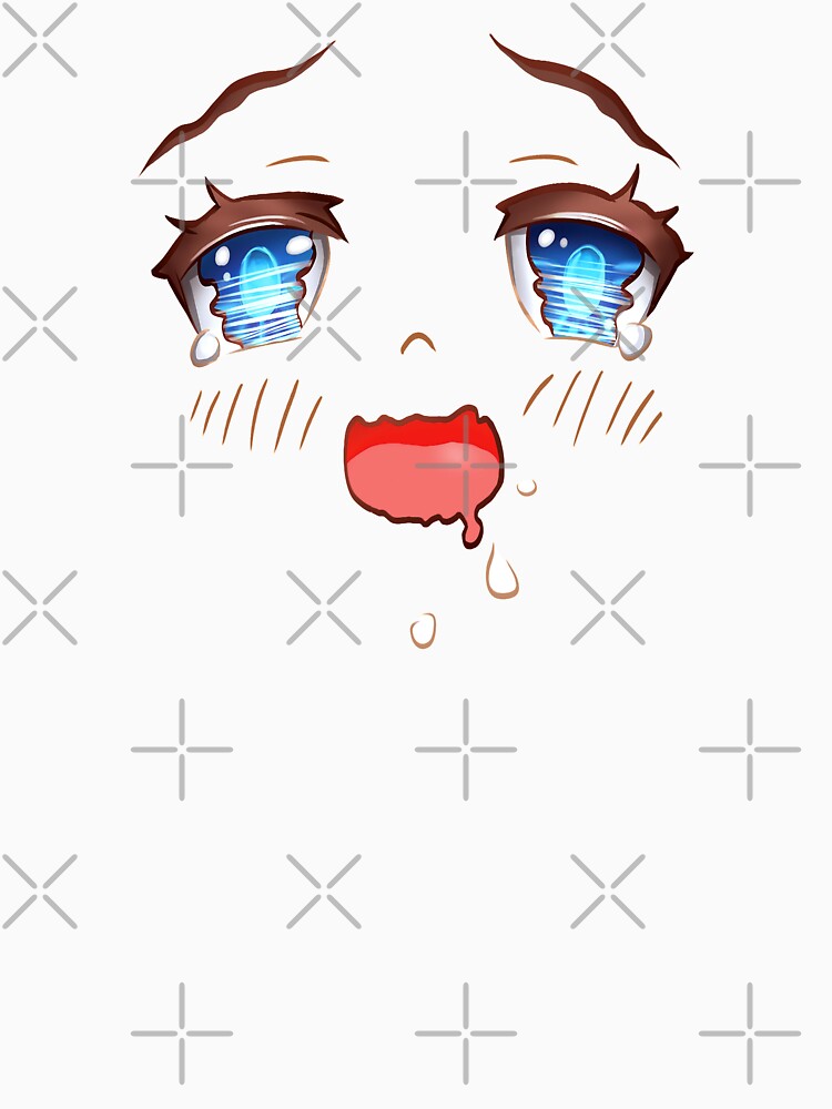"Cartoon eyes in love. Drooling kawaii anime style blue" Tshirt for