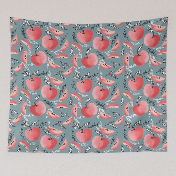 Item preview, Red Apples in Windy Gray designed and sold by LZ Cathcart.