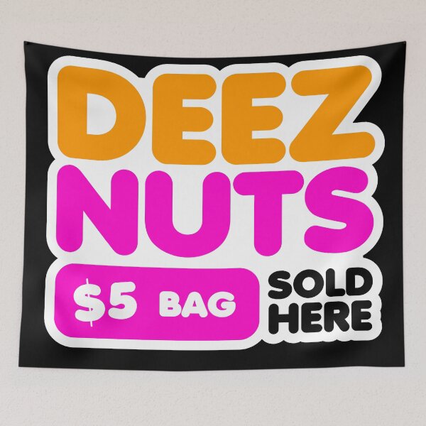 Item preview, DEEZ NUTS SOLD HERE - 5 DOLLARS BAG - FUNNY DESIGN - BLACK VERSION designed and sold by redblackline.