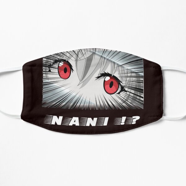 Anime fanart Girl - Nani? - Anime Girl fanart eyes - Beautiful Anime Girl in Shock - best gift for Anime Lover Flat Mask