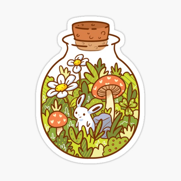 Bunny in a Bottle Sticker for Sale by katiecrumpton