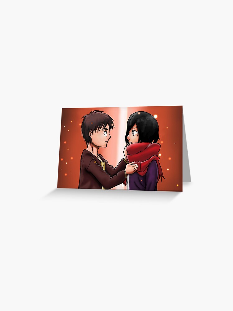 Attack Titans Greeting Card, Anime Postcards Attack Titans