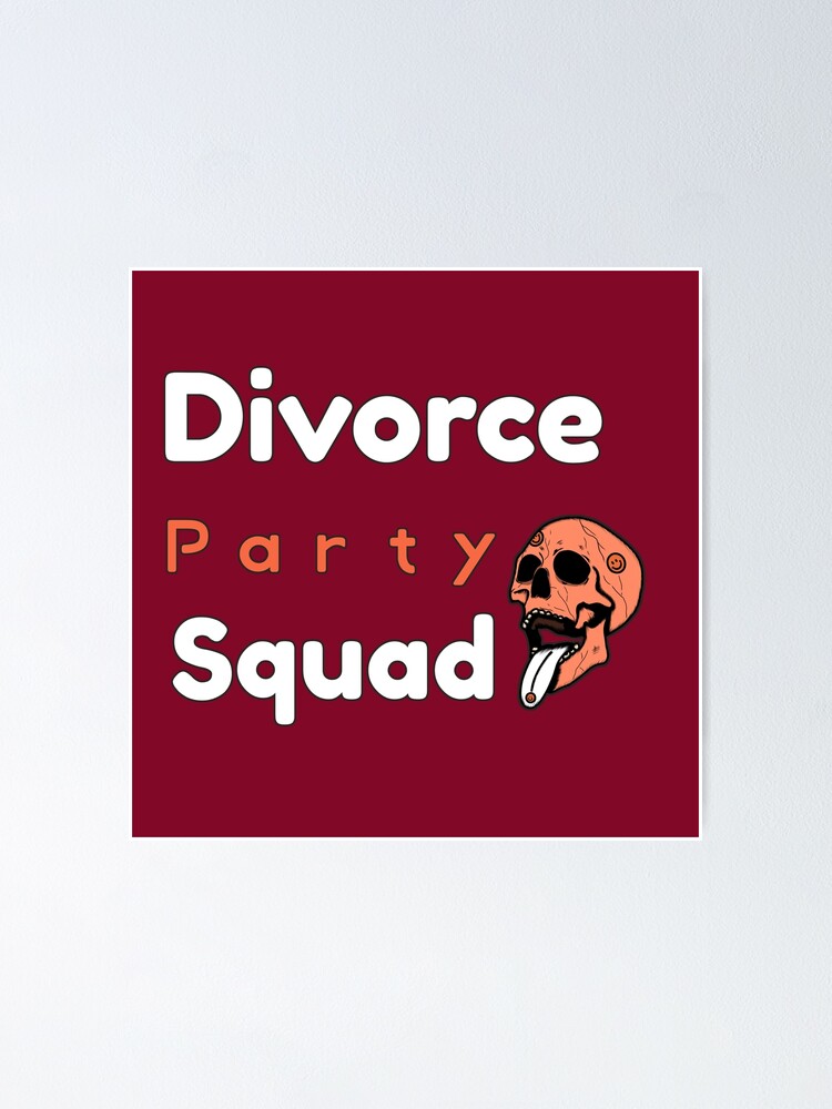 Cool Colorful Divorce Party Squad Skull Design Divorced Happily And Finally Resqued Red 9340