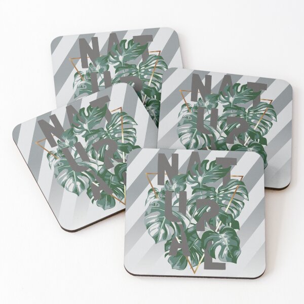 Item preview, Natural Typography and Tropical Leaves in grey diagonal designed and sold by VinBasis.