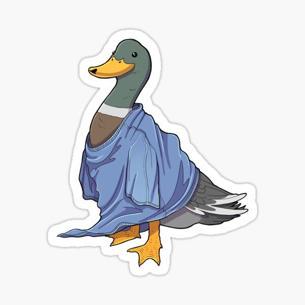 Duck - "Duck Wearing a T-Shirt" Sticker