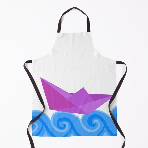 Item preview, Purple paper boat on blue waves designed and sold by ArtbyBroghan.