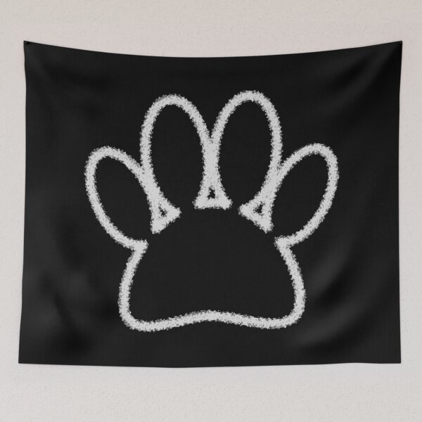 Item preview, White Chalk Line Dog Paw Print designed and sold by Almdrs.