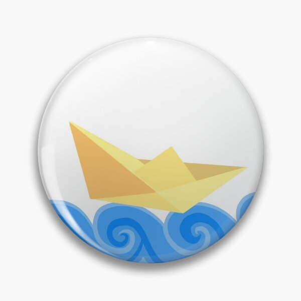 Item preview, Yellow paper boat on blue waves designed and sold by ArtbyBroghan.