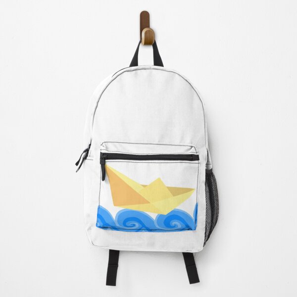Item preview, Yellow paper boat on blue waves designed and sold by ArtbyBroghan.