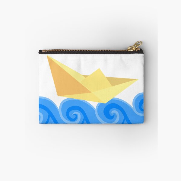 Item preview, Yellow paper boat on blue waves designed and sold by ArtbyBroghan.