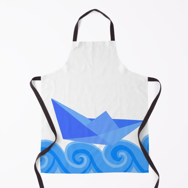 Item preview, Blue paper boat on blue waves designed and sold by ArtbyBroghan.