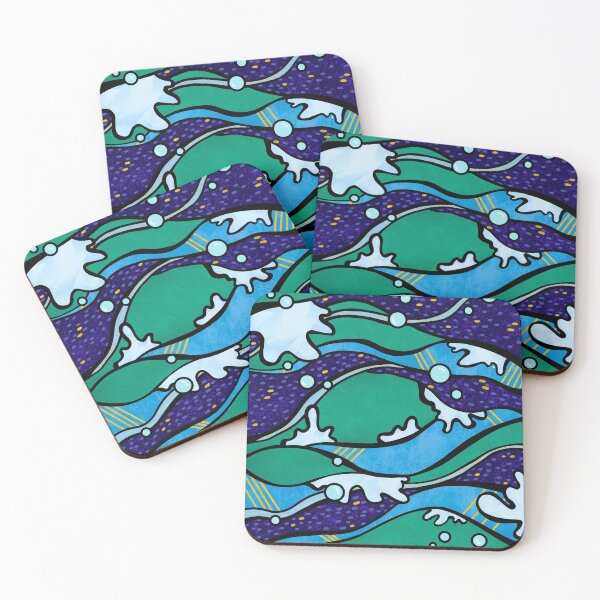 Item preview, Ocean Water Pattern with Outline designed and sold by Druid Soup.