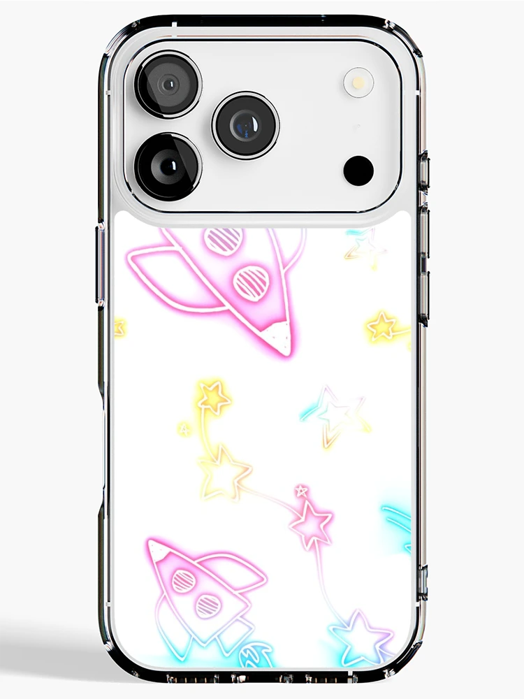 Thumbnail 1 of 5, iPhone Case, Fun Neon Rockets designed and sold by OfficialRemii.