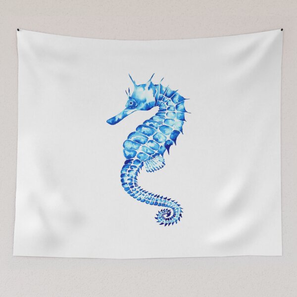 Item preview, Blue Ink Seahorse designed and sold by PeterStaggArt.