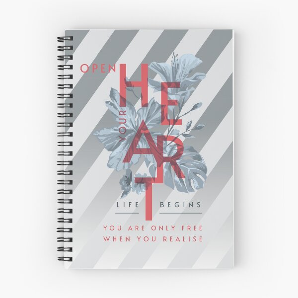 Item preview, Open your heart typography and  Tropical Leaves in grey diagonal designed and sold by VinBasis.