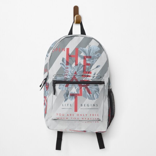 Item preview, Open your heart typography and Tropical Leaves in grey diagonal designed and sold by VinBasis.