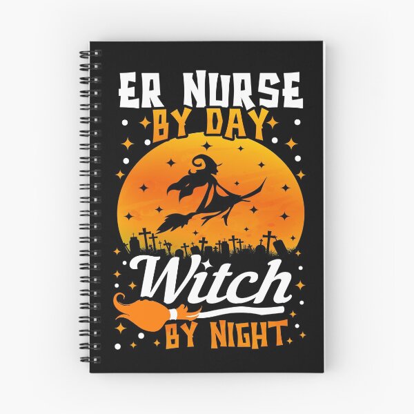 Item preview, ER Nurse By Day Witch By Night Funny Halloween designed and sold by TeeDesignsStore.