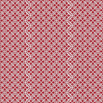 Artwork thumbnail, Red & White-ish Mosaic-style Tiled Pattern by Dream Big! by E. H.