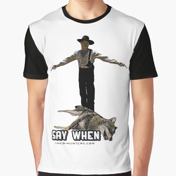 Vista previa del artículo con la obra «Doc Holiday Say When Coyote Hunting», diseñado y vendido por ShedHunters.