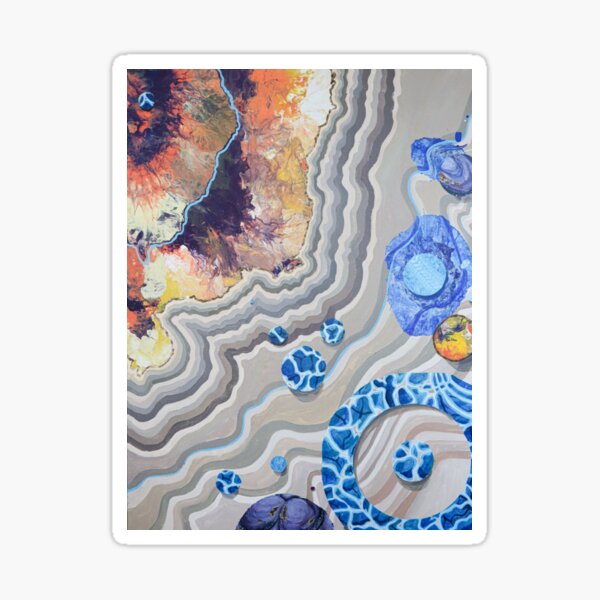 Cuadro abstracto "La playa" de Bridget Koza Pegatina