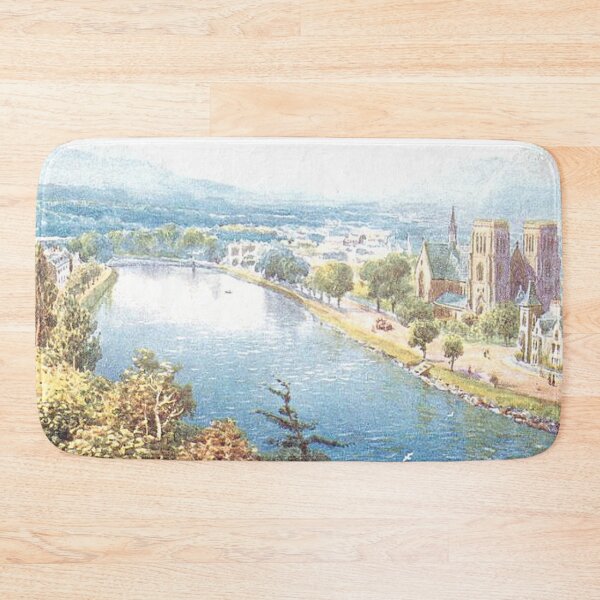 Item preview, Vintage Illustration of Inverness Cathedral & River Ness designed and sold by yourscotland.