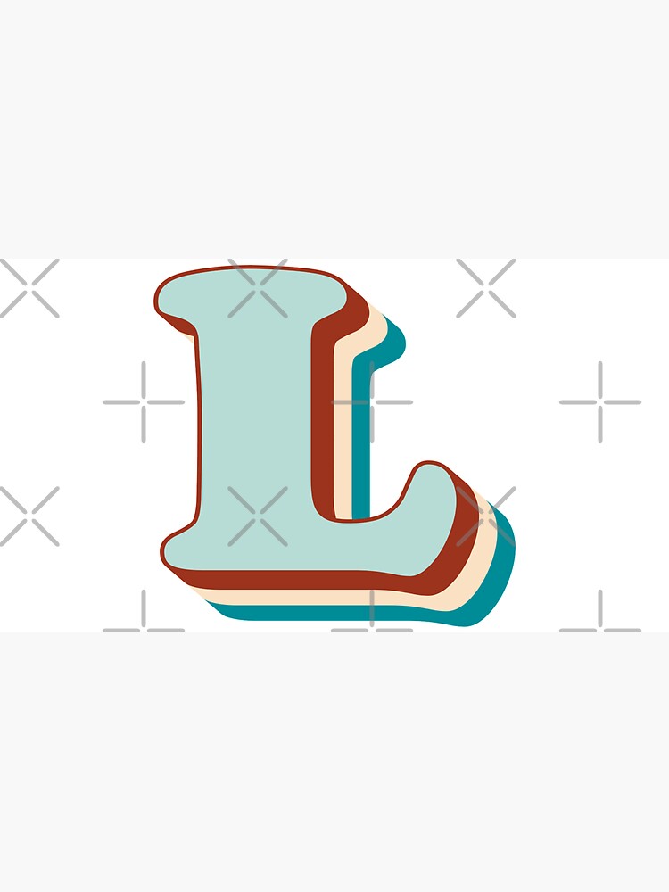 Letter L initial groovy retro font vintage lettering typography