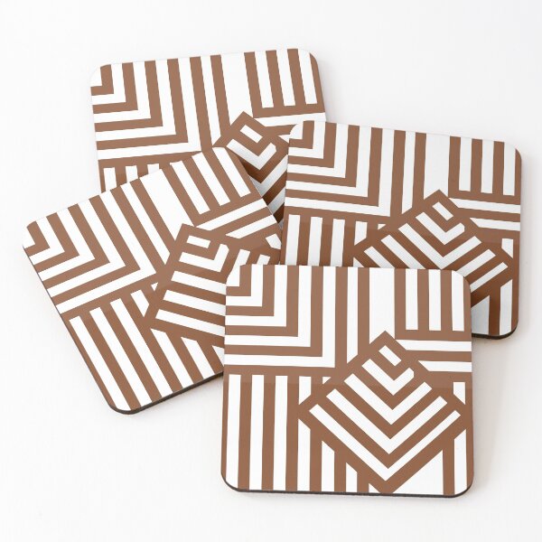Item preview, Art Deco Rectangulars and Squares 3D Illusions brown designed and sold by WilliamsGFX.