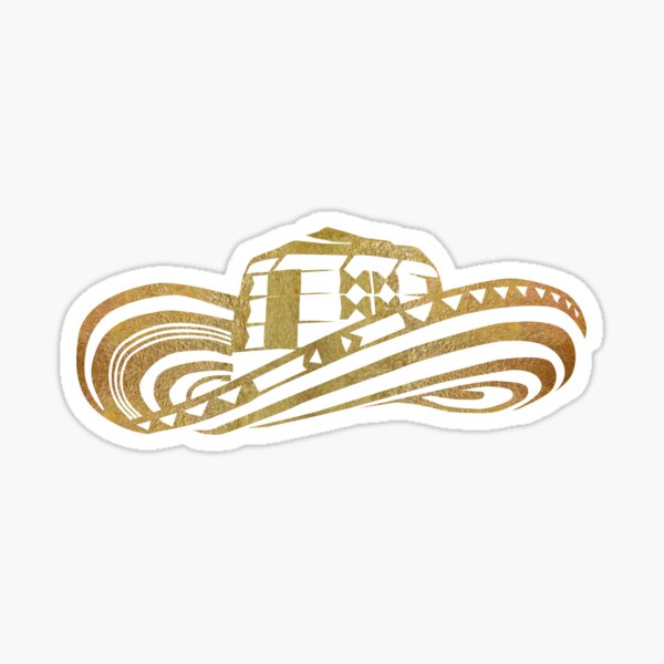 Colombian Sombrero Vueltiao in Gold Leaf Sticker