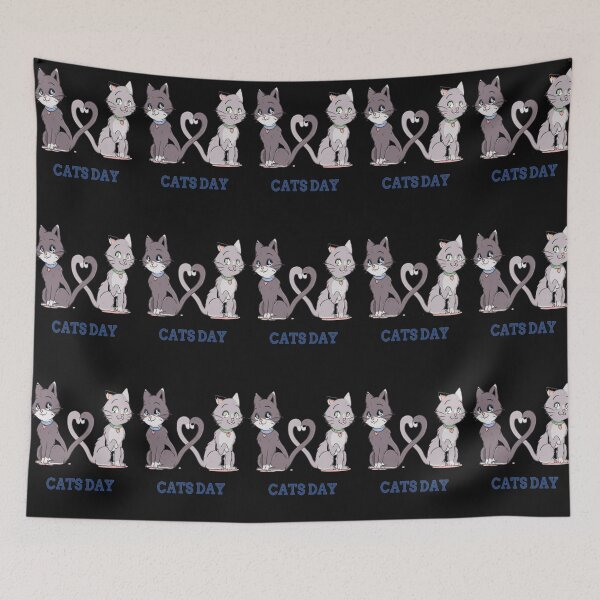 Item preview, World cat day Cat couple in love tangling their tails sticker and classic T-SHIRT  designed and sold by angel1818.