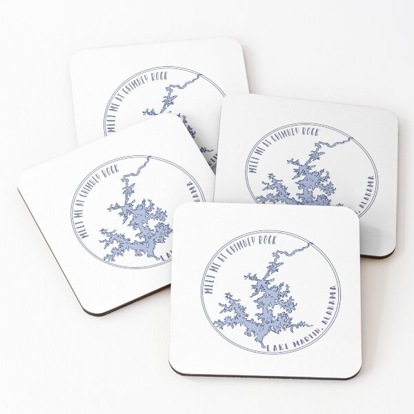 Item preview, Meet Me at Chimney Rock | Lake Martin Map in Blue designed and sold by Brittany Register.