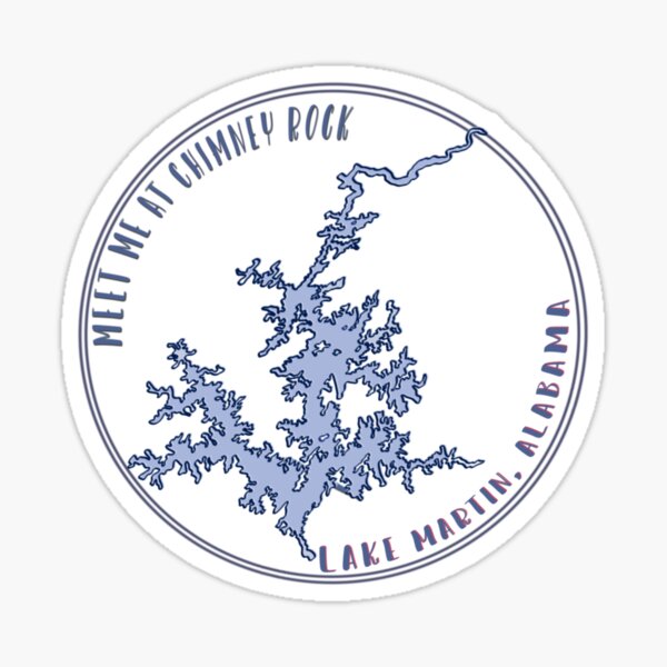 Item preview, Meet Me at Chimney Rock | Lake Martin Map in Blue designed and sold by Brittany Register.